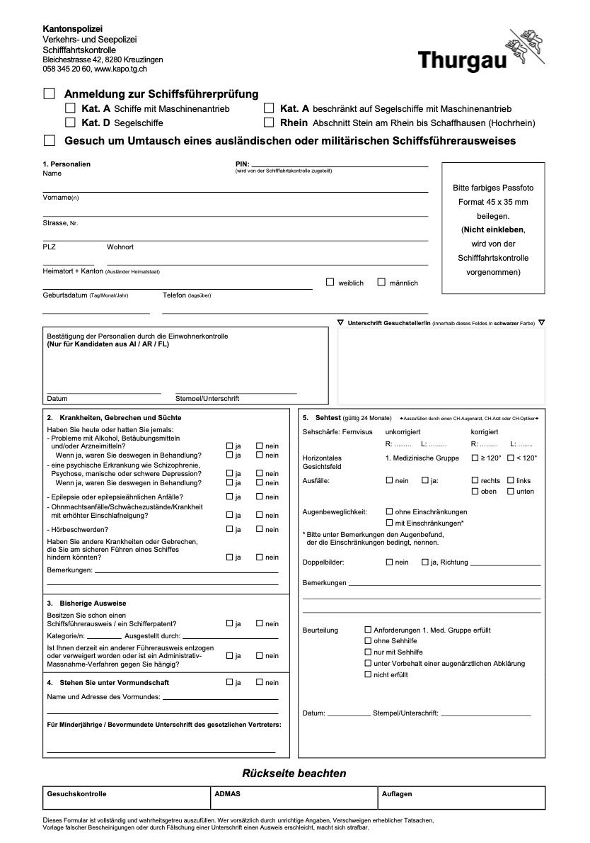 Registration canton of Thurgau