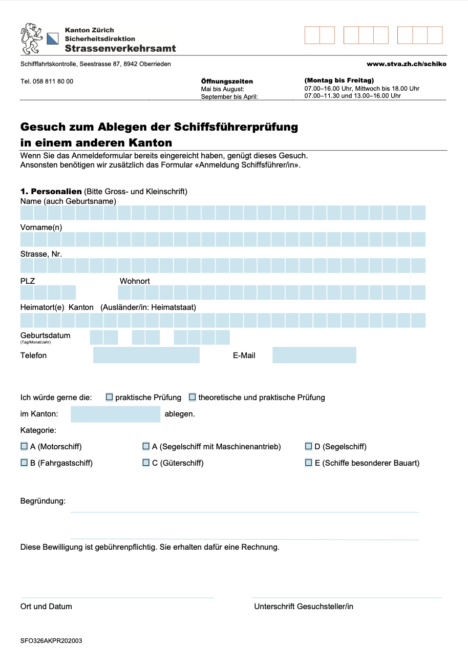 Request for different canton_Zurich