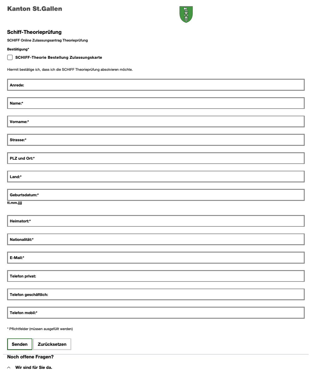 Registration cantons of St.Gallen, Appenzell, Glaurs, Liechtenstein