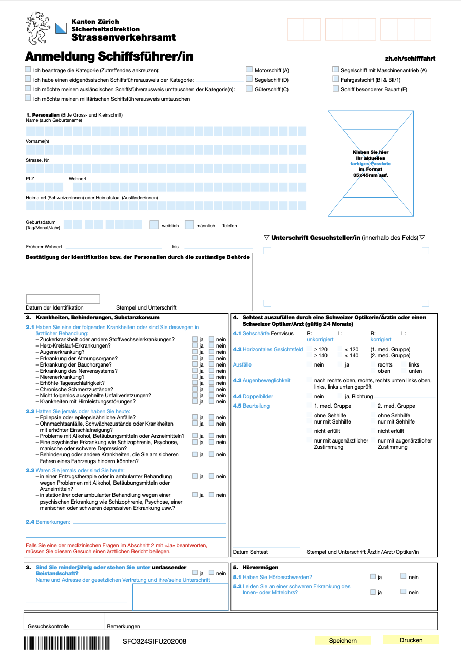 Registration canton of Zurich